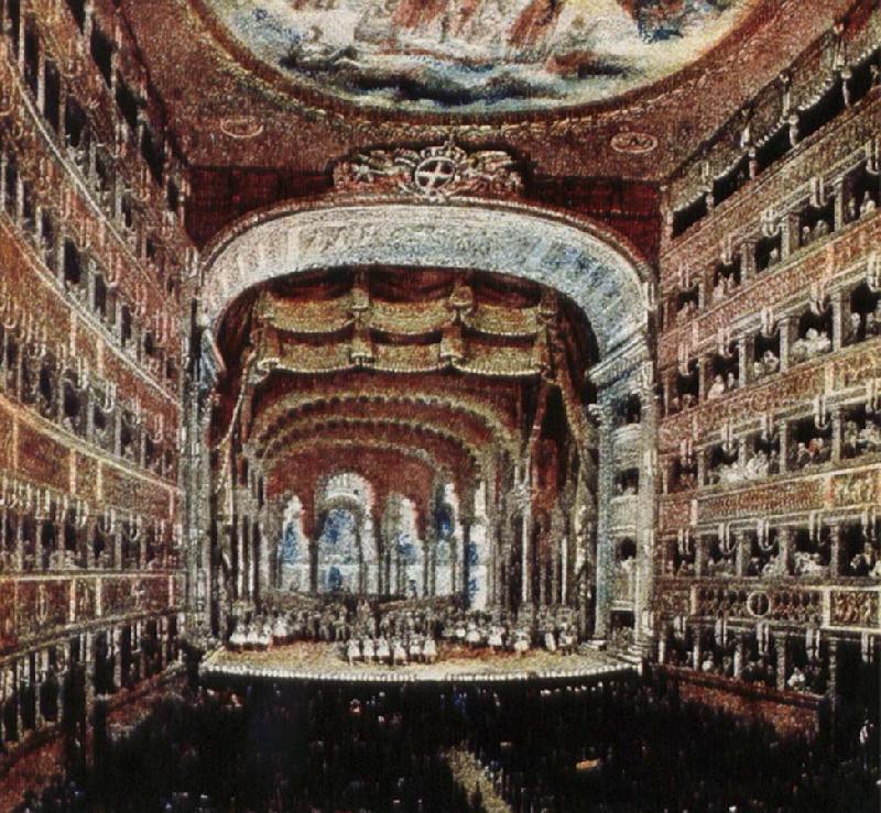 leigh hunt the interior of the teatro san carlo in naples where several of rossini s operas were fist performed oil painting image
